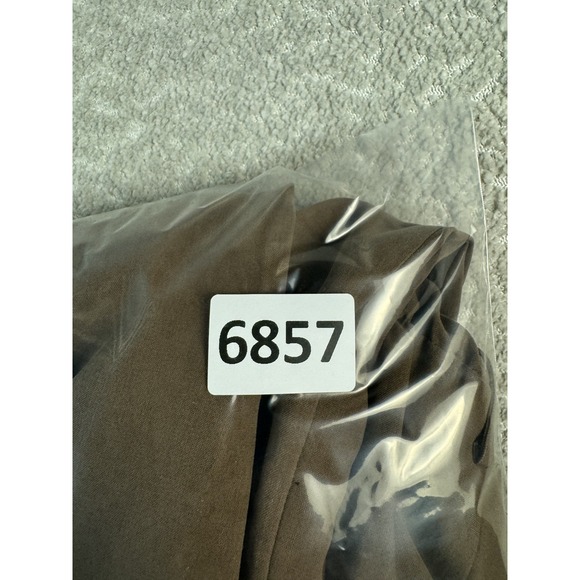 Orvis Dress Womens 12 Brown Silk Short Sleeve Button Front Midi Workwear Pockets - Picture 6 of 6